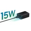 Samsung Cargador USB-C 15W de Carga Rápida con Cable Negro