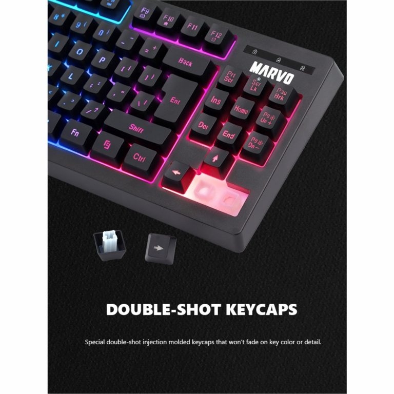 marvo teclado gaming membrana en español 80 rgb tkl negro kemik