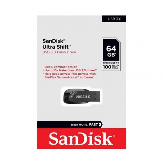 SanDisk Ultra Shift Memoria USB 3.0 de 64GB Negro