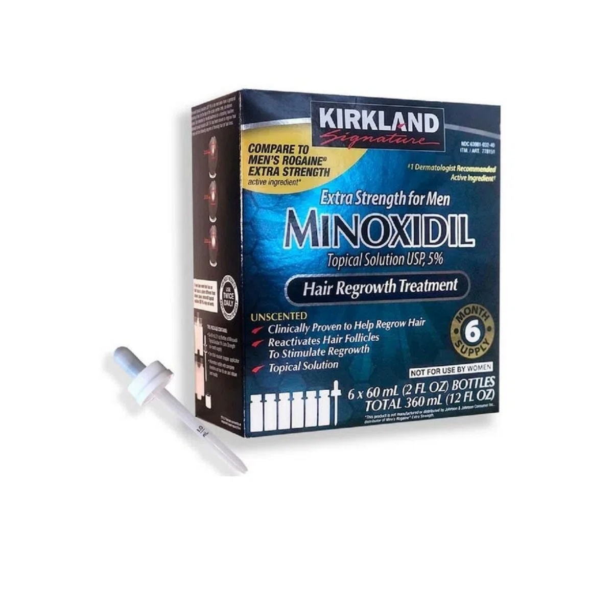 Kirkland Signature Minoxidil Cabello Y Barba 6 Unidades 60ml Kemik